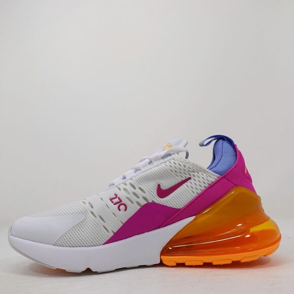 Nike Air Max 270 White Fire Pink Laser Orange CZ9275-100 Womens Size